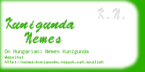 kunigunda nemes business card